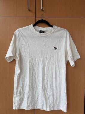 Paul Smith White Short Sleeve Crew T-Shirt with Multicolor Zebra Patch